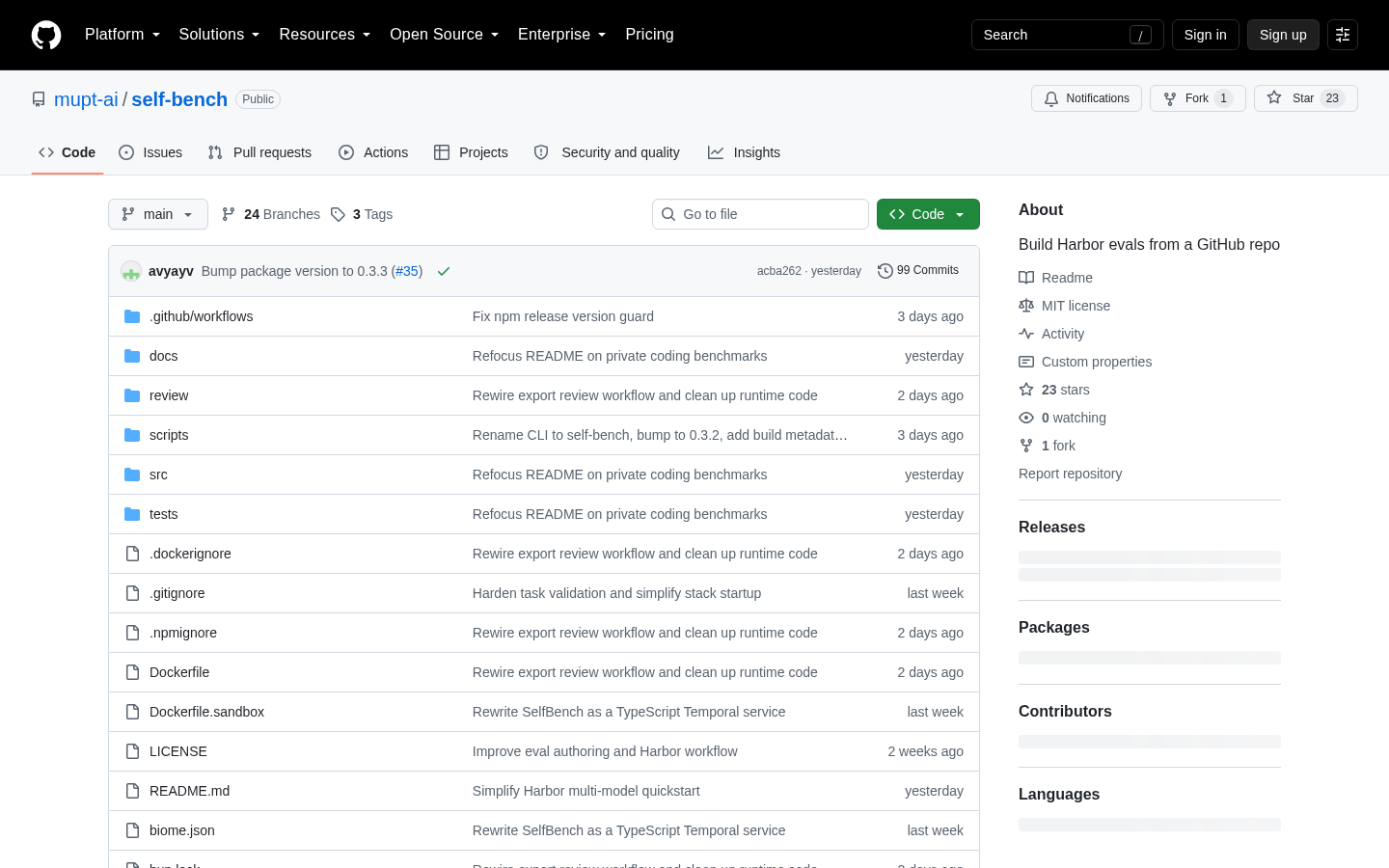 Own capture taken for “Show HN Self-bench: What the GitHub Repo Is”