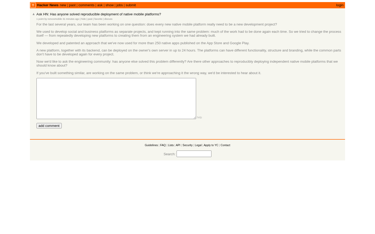 Own capture taken for “Ask HN: Reproducible Native Mobile Deployment Explained”