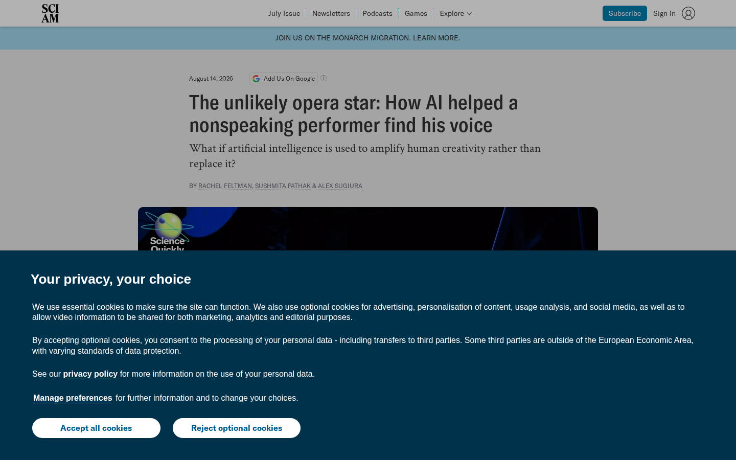 Own capture taken for “AI-Assisted Opera on Scientific American: What It Means for Teams Building on Vercel”