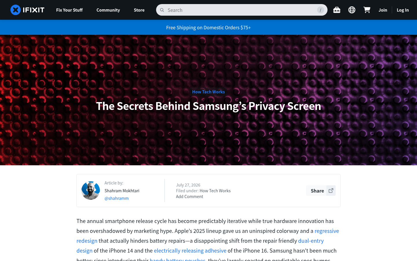 Own capture taken for “How Samsung's Privacy Screen Works”