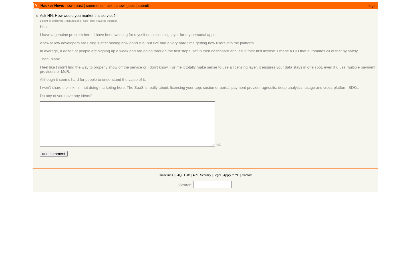 Own capture taken for “Ask HN: How to Market a Self-Built SaaS”