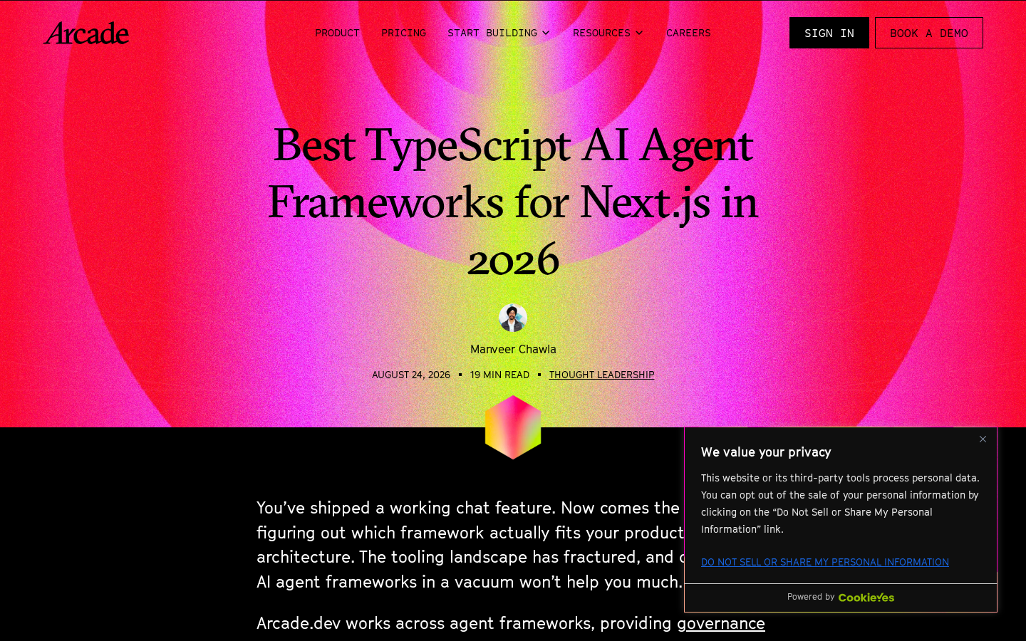 Own capture taken for “TypeScript AI Agent Frameworks for Next.js: A Buying Criteria Guide”