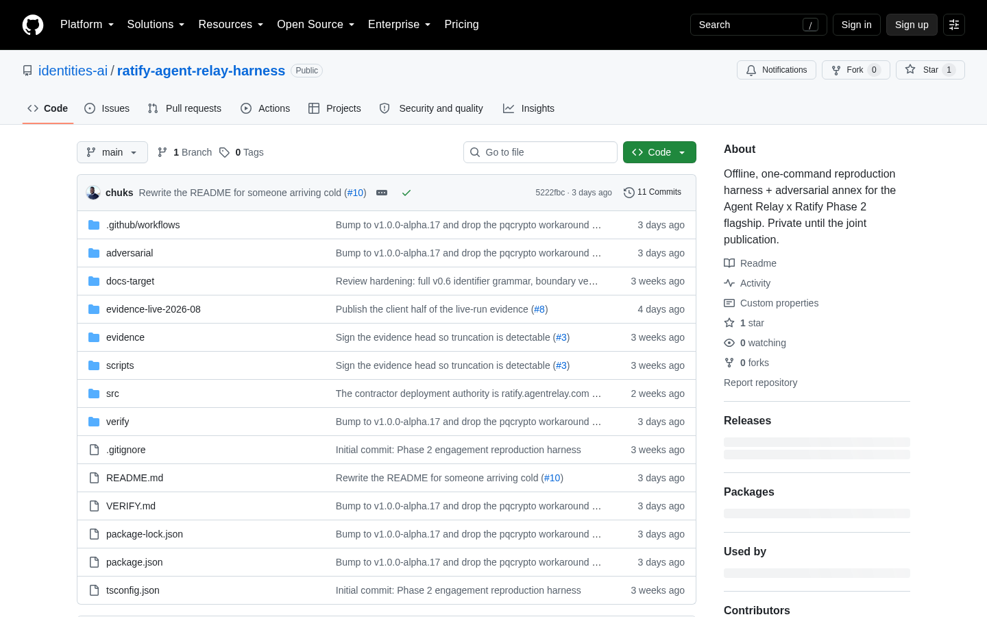 Own capture taken for “This Show HN Repo Reproduces an AI Agent Handoff — Here's What to Verify First”