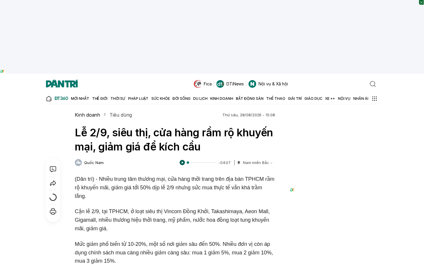 Own capture taken for “Khuyến mãi 2/9 tại TPHCM: giảm tới 50%, có đáng mua?”