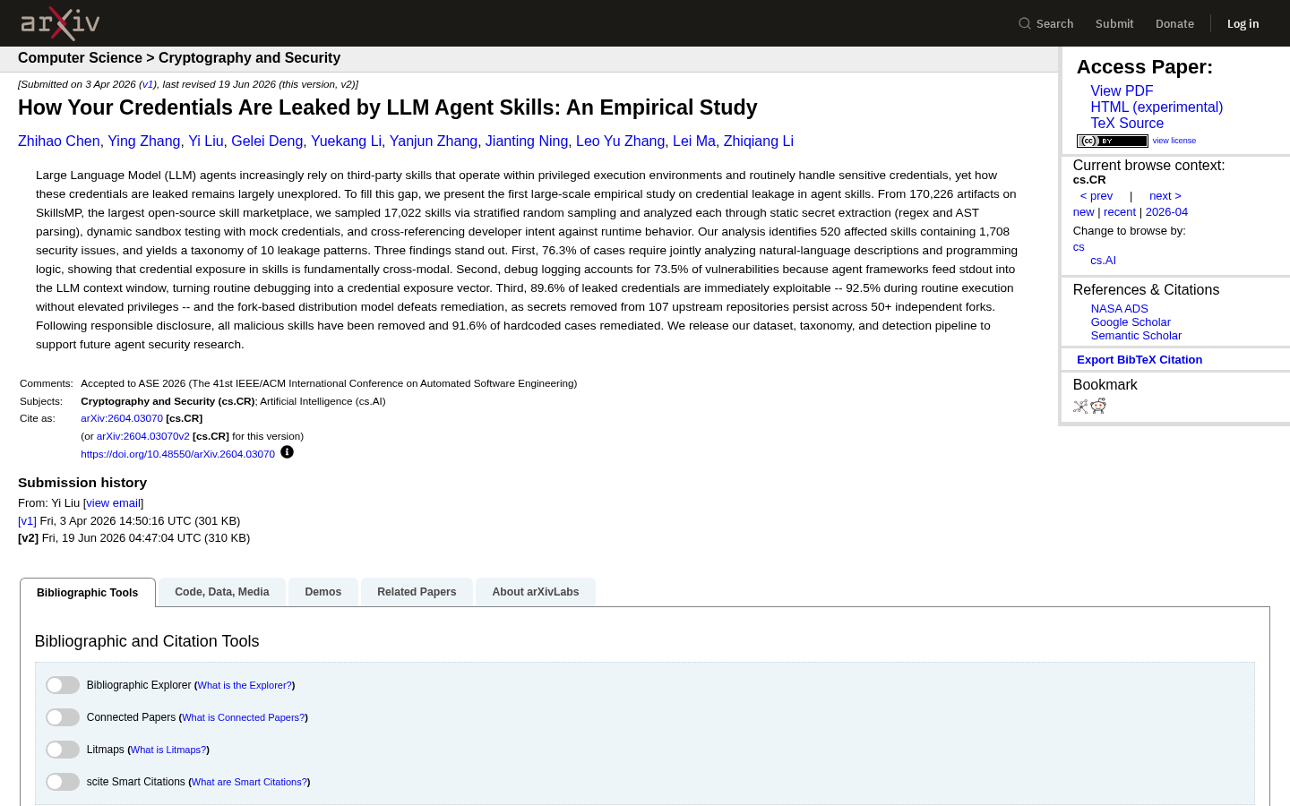 Own capture taken for “LLM Agent Skills Leak Credentials: What a New Study Says”