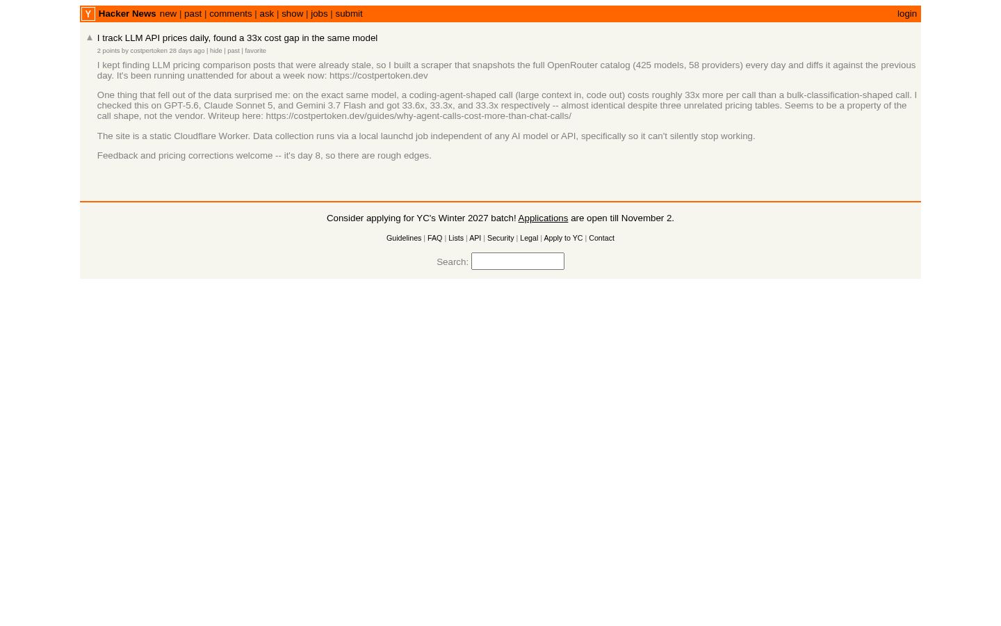 Own capture taken for “OpenRouter's 33x Pricing Gap: What a Daily Price Tracker Actually Confirmed”