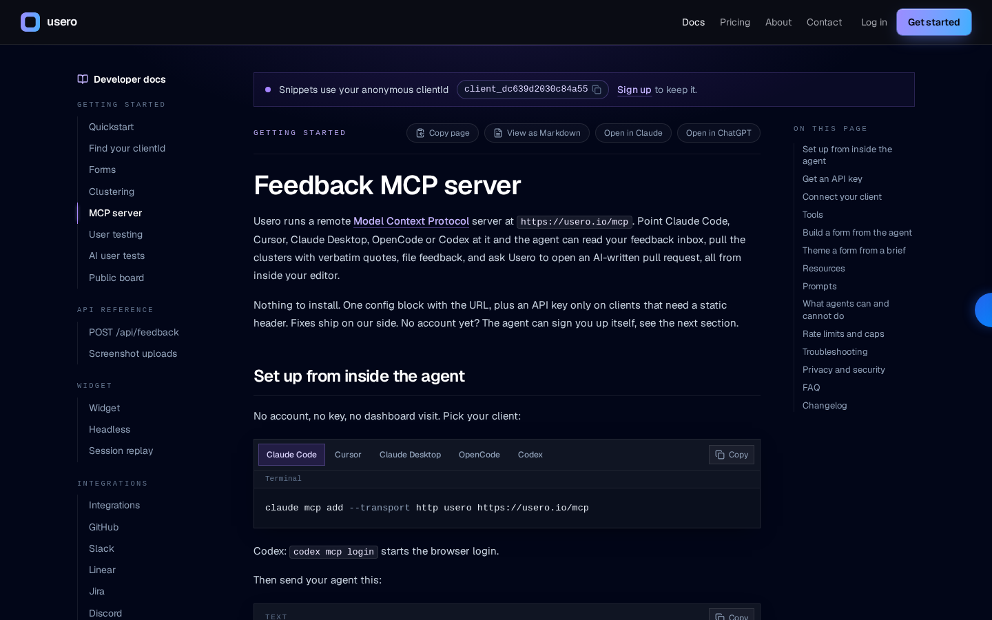 Capture taken while checking “Usero MCP: Give Your Coding Agent User Feedback”