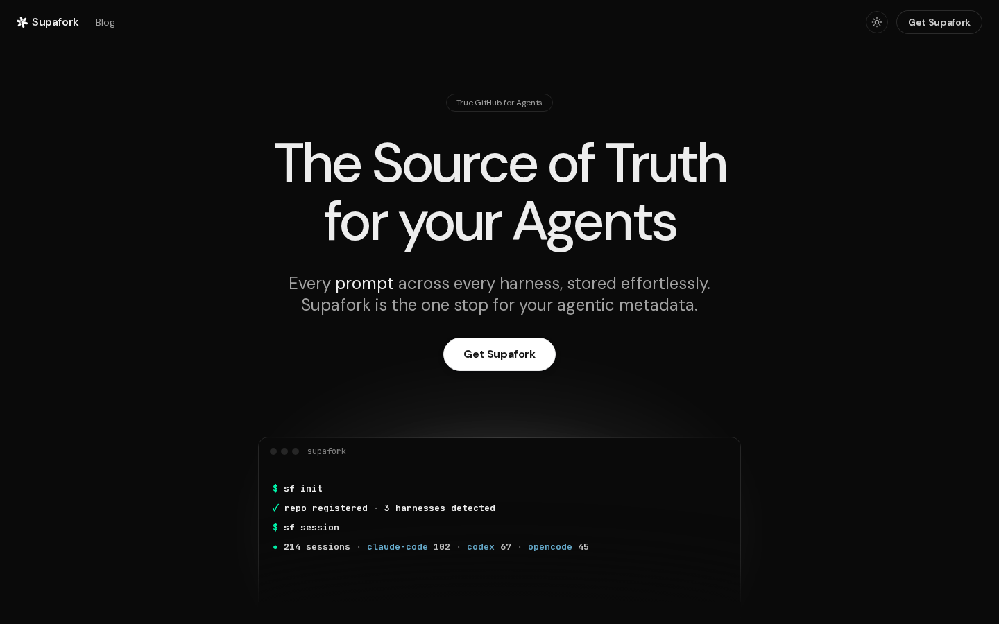 Own capture taken for “Show HN: Supafork Shares AI Agent Sessions”